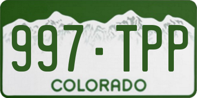 CO license plate 997TPP