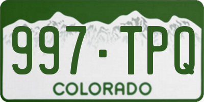 CO license plate 997TPQ