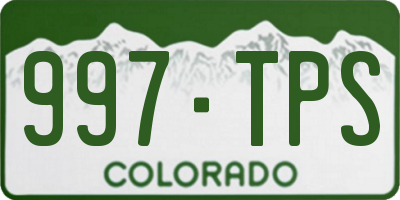 CO license plate 997TPS