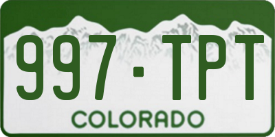 CO license plate 997TPT