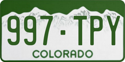 CO license plate 997TPY