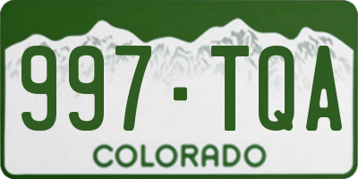 CO license plate 997TQA