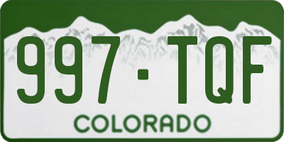 CO license plate 997TQF