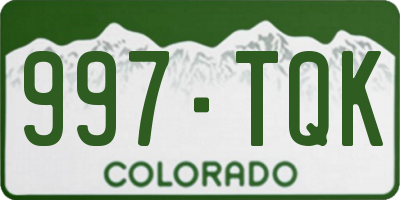 CO license plate 997TQK