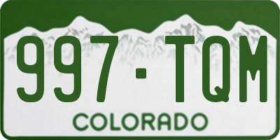 CO license plate 997TQM