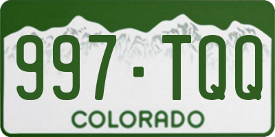 CO license plate 997TQQ