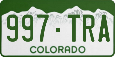 CO license plate 997TRA