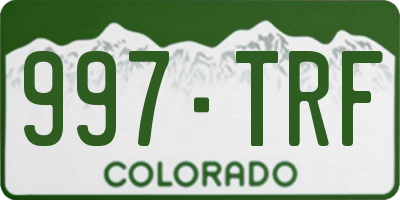 CO license plate 997TRF