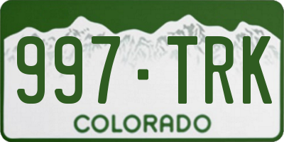 CO license plate 997TRK