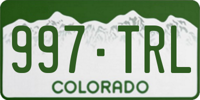 CO license plate 997TRL