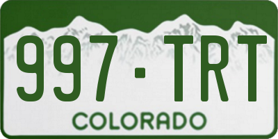 CO license plate 997TRT