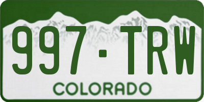 CO license plate 997TRW