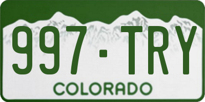 CO license plate 997TRY