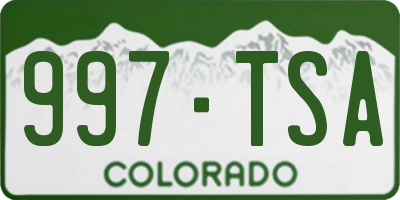 CO license plate 997TSA