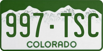 CO license plate 997TSC