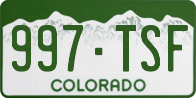 CO license plate 997TSF