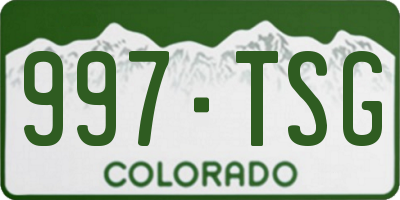 CO license plate 997TSG
