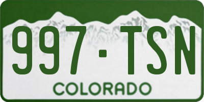CO license plate 997TSN