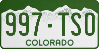 CO license plate 997TSO