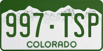 CO license plate 997TSP