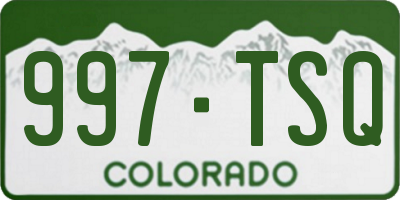 CO license plate 997TSQ