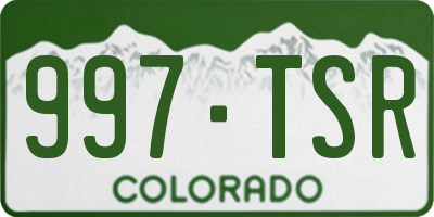 CO license plate 997TSR
