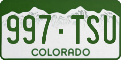 CO license plate 997TSU