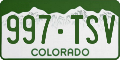 CO license plate 997TSV
