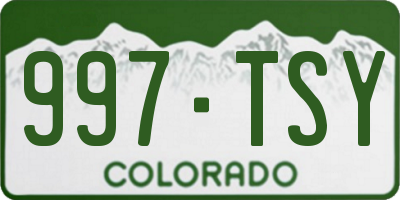 CO license plate 997TSY