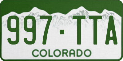 CO license plate 997TTA