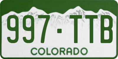 CO license plate 997TTB