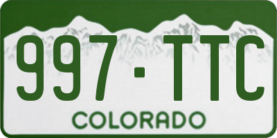 CO license plate 997TTC