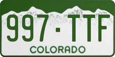 CO license plate 997TTF