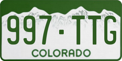 CO license plate 997TTG