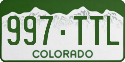 CO license plate 997TTL