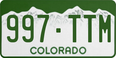 CO license plate 997TTM