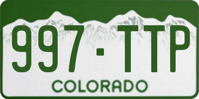 CO license plate 997TTP