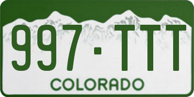 CO license plate 997TTT