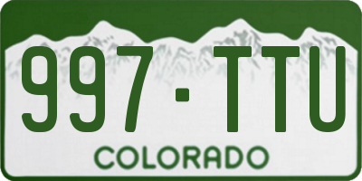 CO license plate 997TTU
