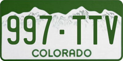 CO license plate 997TTV