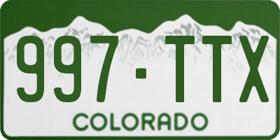 CO license plate 997TTX