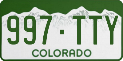 CO license plate 997TTY