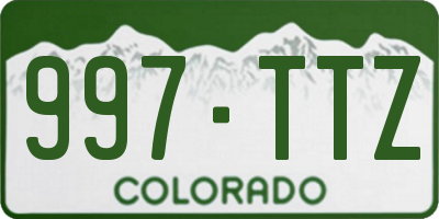 CO license plate 997TTZ