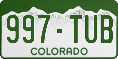 CO license plate 997TUB