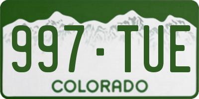CO license plate 997TUE