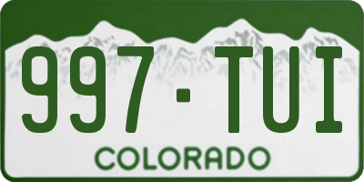 CO license plate 997TUI