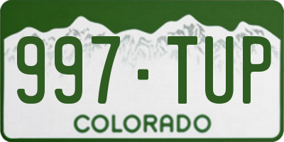 CO license plate 997TUP