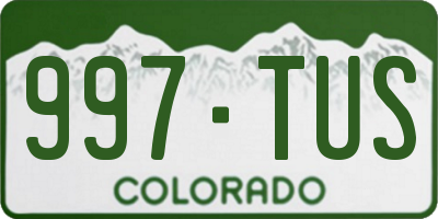 CO license plate 997TUS