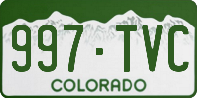 CO license plate 997TVC