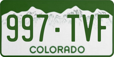 CO license plate 997TVF